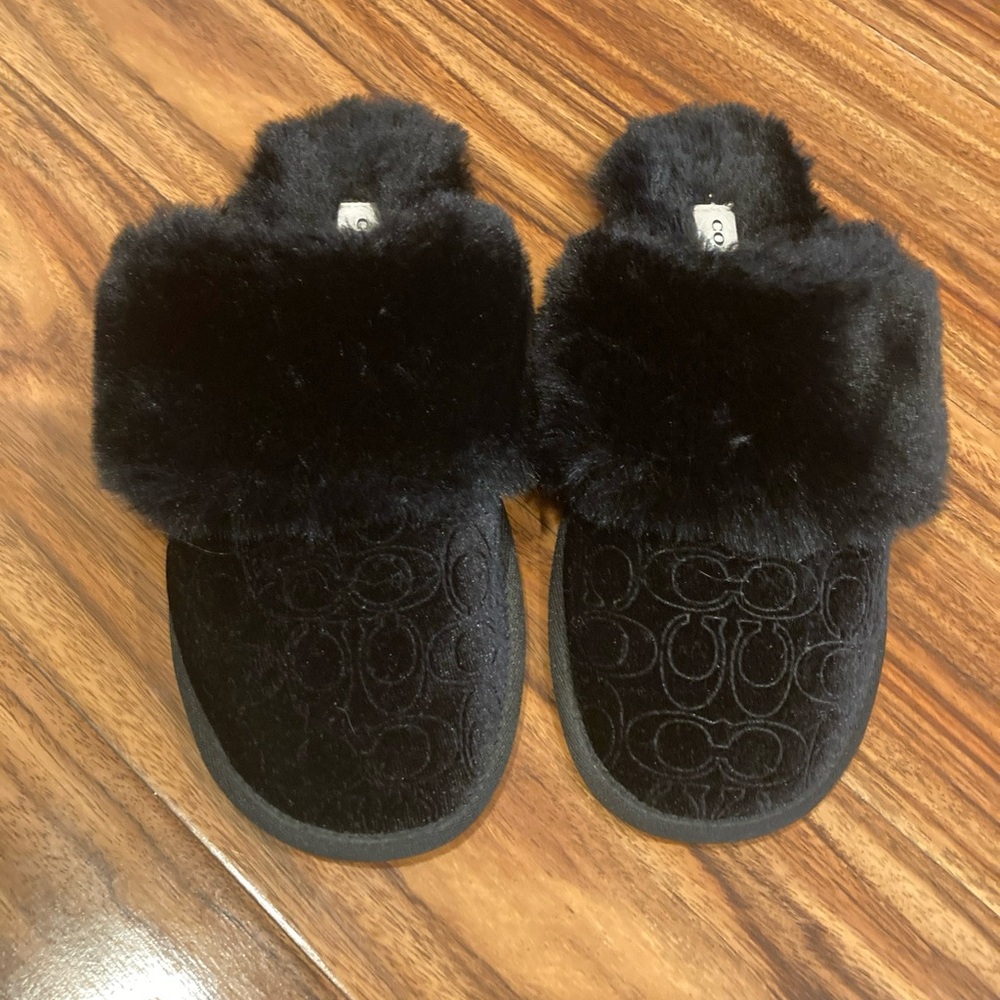 Coach Women's Zuri Slippers Black. Size 6B - Picture 4 of 12